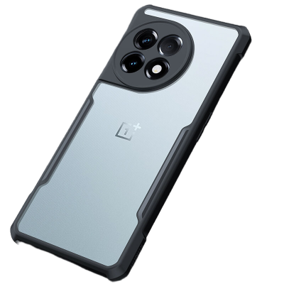 Picture of XUNDD Brand Case For OnePlus 11R Phone Cover Military Grade Drop Tested Slim Clear Back with Shockproof Soft TPU Bumper Frame Cover Black and Transparent