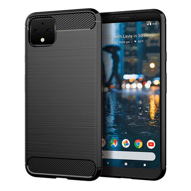 Picture of Carbon Fiber Case For Google Pixel 4XL Case Rubber Silicone Bumper Carbon Fiber Cover Soft TPU Anti Drop Slim Case