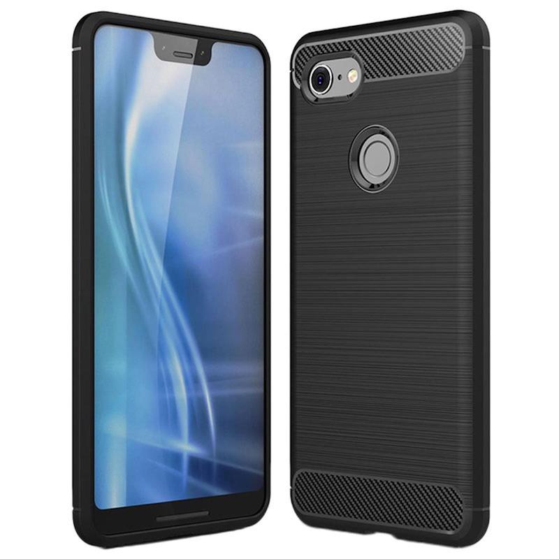 Picture of Carbon Fiber Case For Google Pixel 3XL Case Rubber Silicone Bumper Carbon Fiber Cover Soft TPU Anti Drop Slim Case