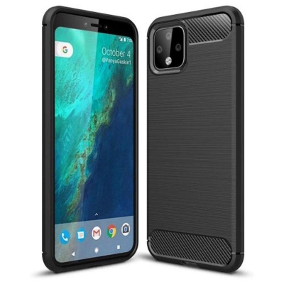 Picture of গুগল পিক্সেল 4 কেস রাবার সিলিকন বাম্পার কার্বন ফাইবার কভার নরম tpu অ্যান্টি ড্রপ স্লিম কেসের জন্য কার্বন ফাইবার কেস (Back Case Cover For Smartphone)