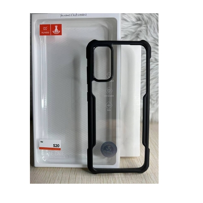 Picture of XUNDD Brand Case For Samsung Galaxy S20 S20 5G Military Grade Drop Tested Slim Clear Back with Shockproof Soft TPU Bumper Frame Cover Black and Transparent