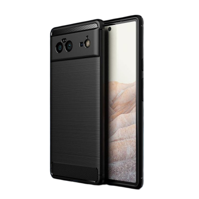 Picture of গুগল পিক্সেল 6 ফোনের জন্য কার্বন ফাইবার কেস রাবার সিলিকন বাম্পার কার্বন ফাইবার কভার নরম tpu অ্যান্টি ড্রপ স্লিম কেস (Back Case Cover For Smartphone)