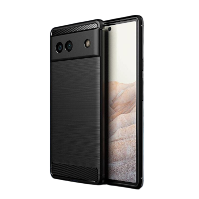 Picture of গুগল পিক্সেল 6a এর জন্য কার্বন ফাইবার কেস ফোন কেস রাবার সিলিকন বাম্পার কার্বন ফাইবার কভার নরম tpu অ্যান্টি ড্রপ স্লিম কেস (Back Case Cover For Smartphone)