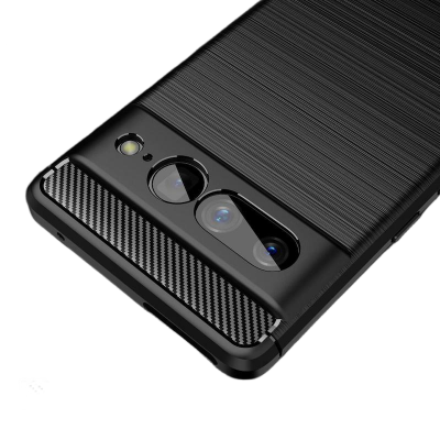 Picture of Carbon Fiber Case For Google Pixel 7 Pro Phone Case Rubber Silicone Bumper Carbon Fiber Cover Soft TPU Anti Drop Slim Case