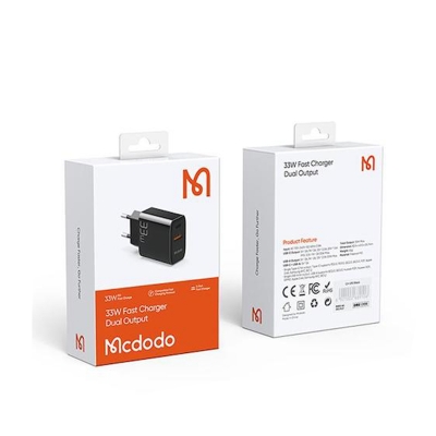 Picture of MCDODO CH-0921 MDD PD 33W USB-A + Type-C Dual Output Fast Charger Cell Phone Charger Adapter EU Plug