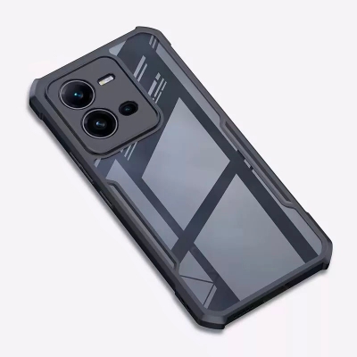 Picture of XUNDD CASE For Vivo V25 Phone Cover Military Grade Black Bumper Case Airbags Shockproof Protective Transparent Back Cover