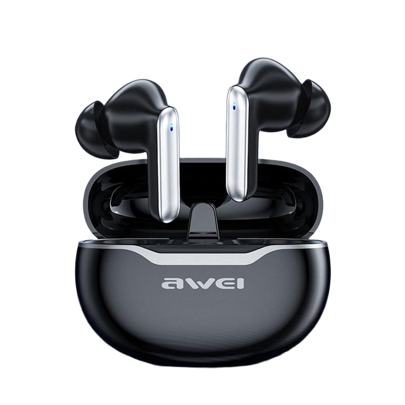 Picture of Awei T50 TWS Wireless Bluetooth V5.3 Earphones Sports Earbuds Docking Station Black