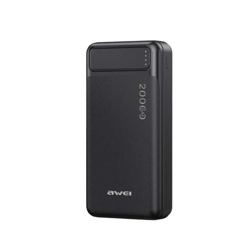 Picture of Awei P6K 20000mAh Portable Power Bank Dual Type A USB A and Type C Micro Dual Input Fast Charge Powerbank For Work Travel For Mobile Phone