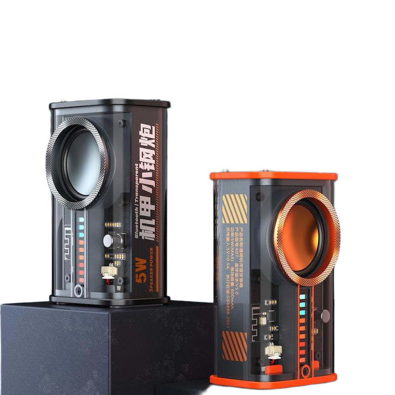 Picture of BYZ K07 Transparent Mecha Wireless Bluetooth Speaker Sound Light Rhythm Subwoofer TWS Stereo Cyberpunk Music Center Hands-free Call