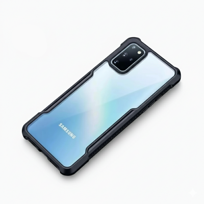 Picture of XUNDD Brand Case For Samsung Galaxy A71 Phone Cover Military Grade Drop Tested Slim Clear Back with Shockproof Soft TPU Bumper Frame Cover Black and Transparent