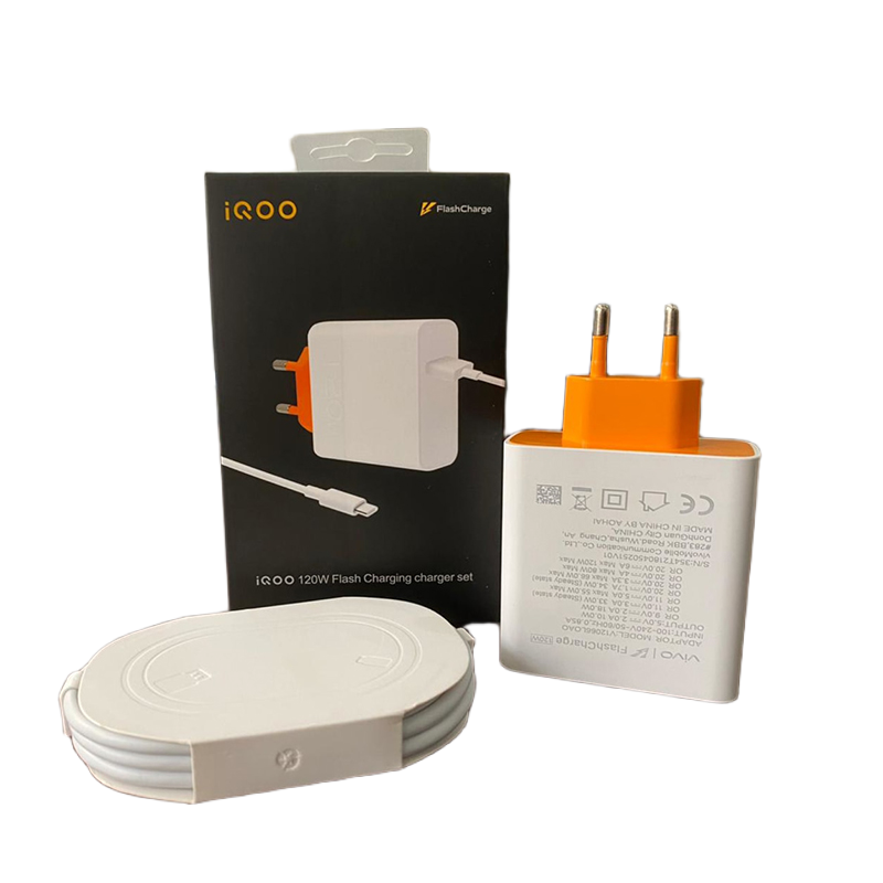 Picture of Charger Vivo 120 Watt IQOO Charger V12066LOAO FlashCharger Cesan Type C Untuk Vivo iQoo 11 5G Z7x Z7 5G V27 V27e X80 Pro X90 Pro