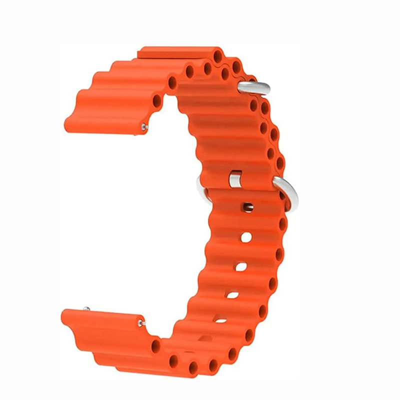 Picture of Smartwatch Band 22mm Ocean Loop Silicone Strap Compatible with Noise Colorfit Wave Call Boat Vision Caliber Pro 3 Wave lite Buzz Core Active GPS Samsung Watch 3 Samsung Gear S3 Classic Huawei GT2 Fossil Q realme Watch S Pro for all 22mm Watch Belt