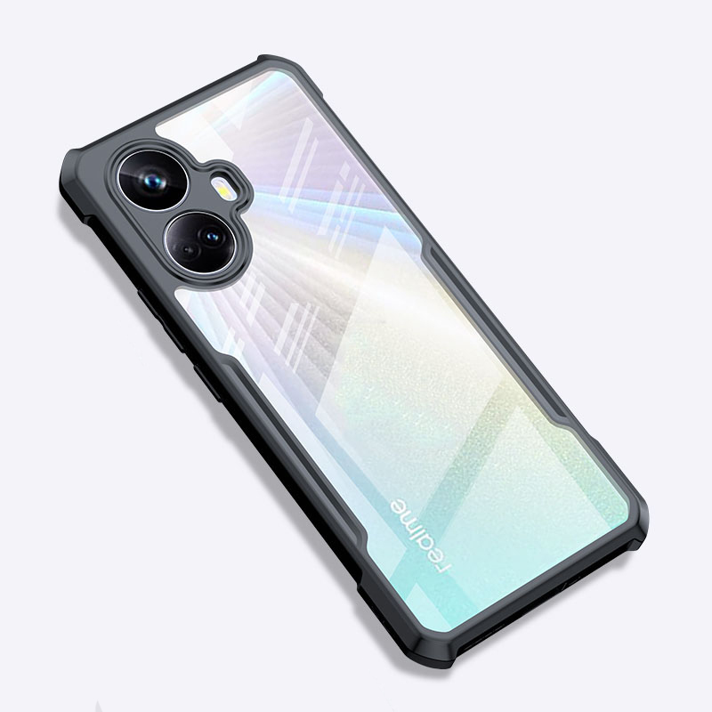 Picture of XUNDD CASE For Realme 10 Pro Plus / realme 10 Pro+ Military Grade Black Bumper Case Airbags Shockproof Protective Transparent Back Cover