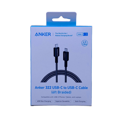 Picture of Anker 322 USB-C to USB-C 60W Cable 1.8M 6 Feet Nylon Braided