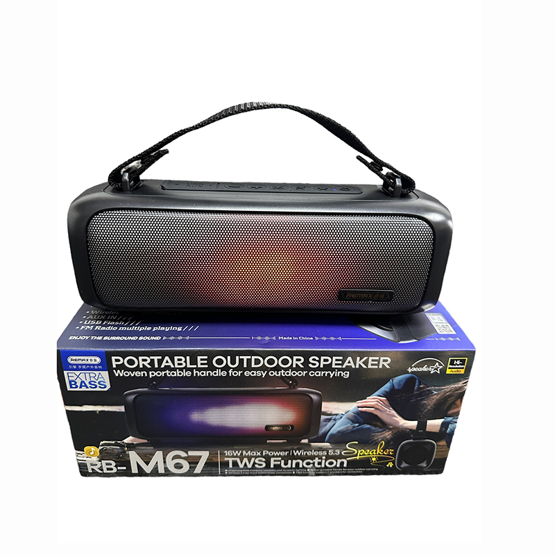 Picture of REMAX RB-M67 OFFICIAL REMAX Portable Super Bass Wireless Party Speaker With RGB Lights Bluetooth Loud Speaker With Subwoofer Stereo Speaker