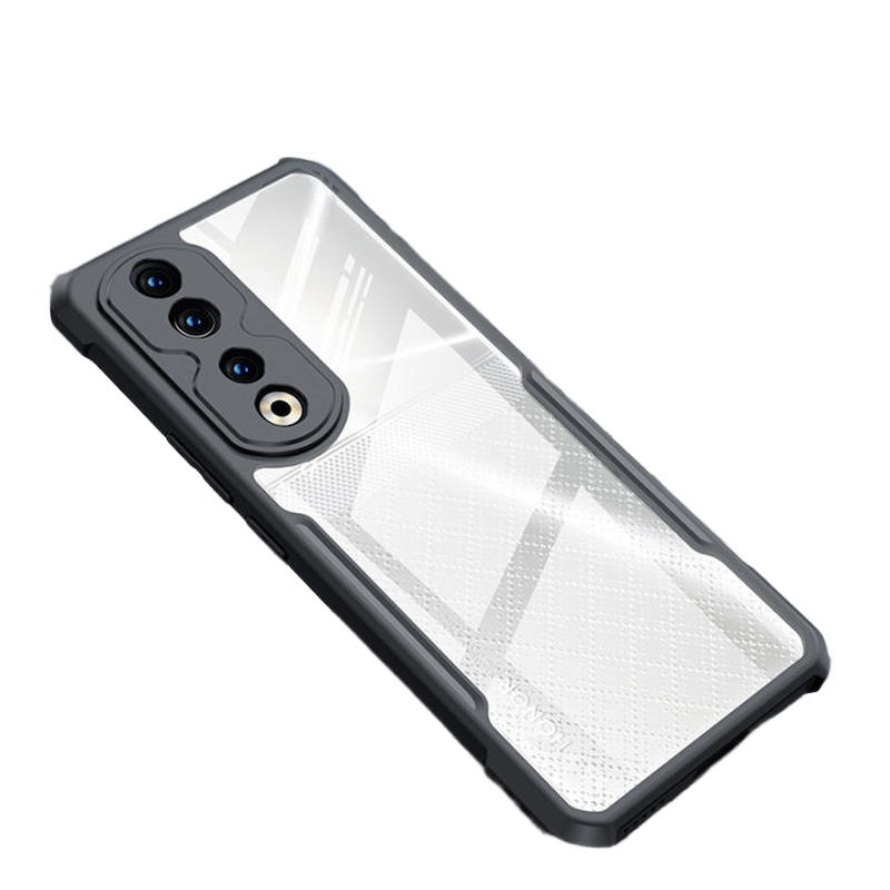 Picture of XUNDD CASE For Honor 90 Pro Phone Cover Military Grade Black Bumper Case Airbags Shockproof Protective Transparent Back Cover