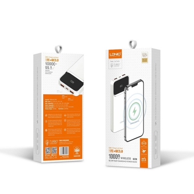 Picture of LDNIO PQ11 10000mAh 22.5W Power Bank Portable Charger With Mini Size Magnetic 15W Wireless Power Bank PD Power Bank & Magnetic Wireless Power Bank