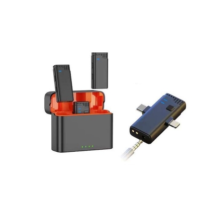 Picture of Jmary MW-16 Microphone Dual 3 in 1 Wireless Lapel Microphone For iPhone Type C DSLR