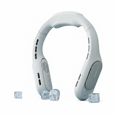 Picture of JISULIFE FA35 Portable Ultimate Bladeless Neck Fan 3+1 Speeds Rechargeable Personal Fan for Neck with Multi Motors USB Wearable Fan for Outdoor Home Office with Silicone Neck Brace