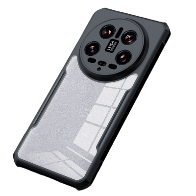 Picture of XUNDD CASE For Xiaomi 14 Ultra 5G Phone Cover 4-Corner Military Grade Black Bumper Case Airbags Shockproof Protection Case Shell Fingerprint-proof Anti Drop Anti Scratch Protective Cover