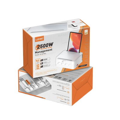 Picture of LDNIO SN5310W 3 In 1 Power Strip With Cable Organizer And 15W Wireless Charger With 5 AC Outlets And 2 USB Ports and 1 Type C Port