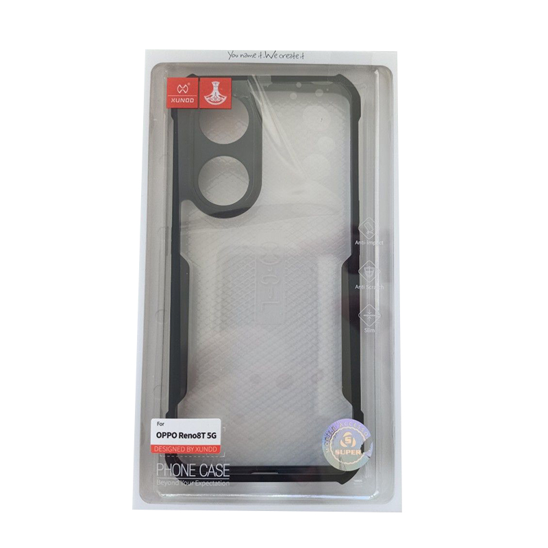 Picture of XUNDD CASE For OPPO Reno 8T 5G Phone Cover 4 Corner Military Grade Black Bumper Case Airbags Shockproof Protection Case Shell Fingerprint-proof Anti Drop Anti Scratch Protective Cover