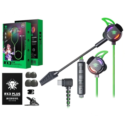 Picture of Plextone RX3 Plus USB Type C RGB Gaming Earphones Bass Wired In-Ear Headset with Dual Mic