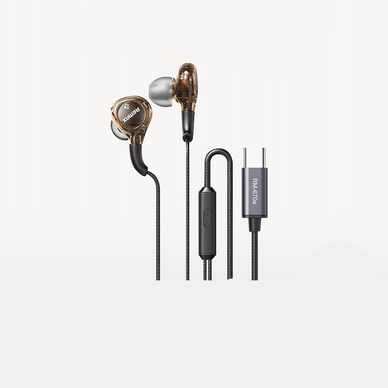 Picture of Remax Audio RM-670a Type C Digital Transparent Shell Wired Stereo HD Sound Earphone For Music And Call iPhone 16 Pro Max 15 Pro Max Samsung Galaxy 24 Ultra S23 Ultra