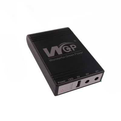 Picture of WGP Mini UPS 8800mAh or 10800mAh Router and ONU UPS Backup up to 8 Hours 5V, 12V, 12V Output Black Color Best Price in Bangladesh