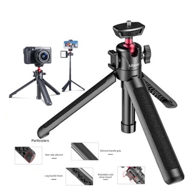Picture of Ulanzi MT-16 Mini Extendable Camera Tripod 4 Level Adjustment 360° Ball Head Cold Shoe Lightweight Portable Travel Selfie Grip Handle for Desktop Webcam Tripod