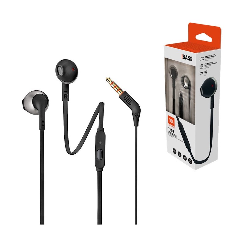 Picture of JBL Tune 205 In-Ear Headphones Pure Bass 3.5mm Wired Stereo with Music Earphones with One-Button Remote / Mic Tune JBL T205 Headphones