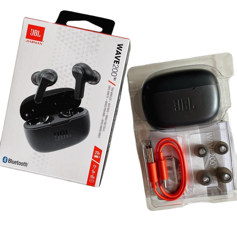 Picture of JBL Wave 200 TWS in Ear Wireless Earbuds with Mic 20 Hours Playtime Deep Bass Sound, Dual Connect Technology Quick Charge Comfort Fit Ergonomic Design Voice Assistant Support for Mobiles Black