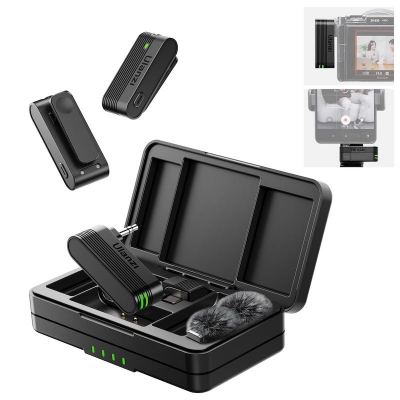 Picture of Ulanzi A100 Wireless Microphone Player Audio Video Recording Microphone for iPhone 16 15 Android Phone Camera 15 Android Phone Camera