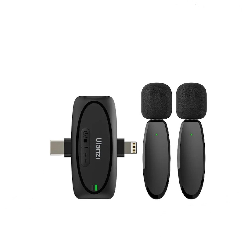 Picture of ULANZI V6 Wireless Lavalier Microphone for iPhone iPad Android Camera 3-in-1 Plug-Play Mic for Phone Video Recording Interview Youtubers Vloggers 164ft Transmission Range