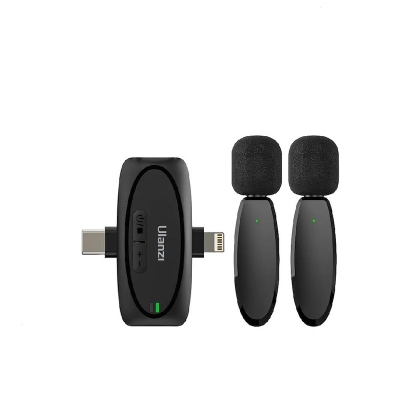 Picture of ULANZI V6 Wireless Lavalier Microphone for iPhone iPad Android Camera 3-in-1 Plug-Play Mic for Phone Video Recording Interview Youtubers Vloggers 164ft Transmission Range