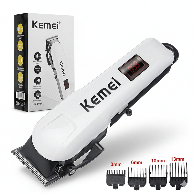 Picture of Kemei KM-809A Digital Electric Rechargeable Professional Hair Clipper Trimmer AC DC Trimmers