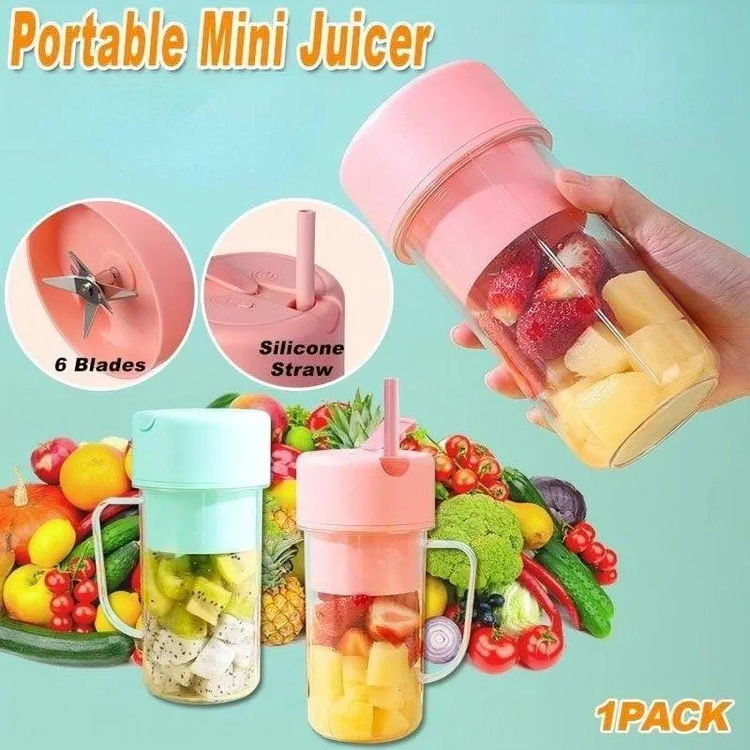 Picture of 2 In 1 Mini Portable USB Rechargeable High Quality 6 Blades Crusher Juicer