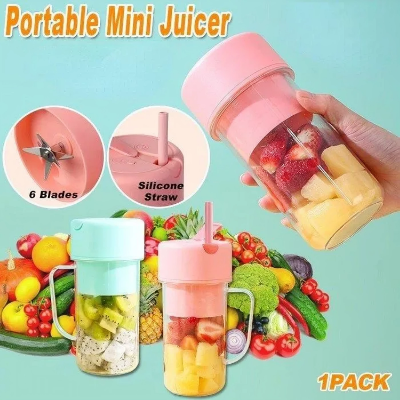 Picture of 2 In 1 Mini Portable USB Rechargeable High Quality 6 Blades Crusher Juicer
