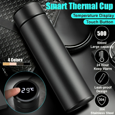 Picture of Stay Hydrated On The Go With The Temperature Thermos Water Bottle - Smart Water Bottle by Kitchen Glance