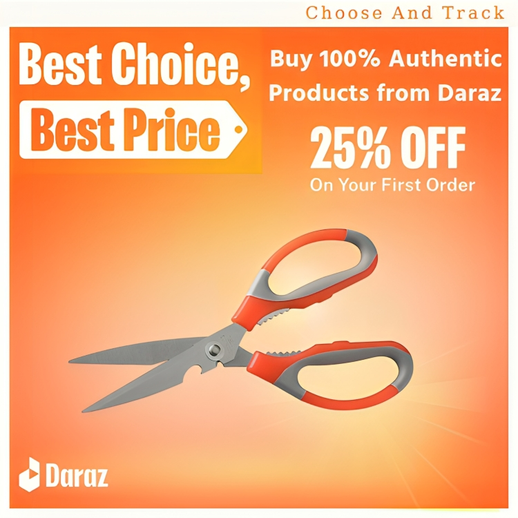 Picture of Multifunctional 3 in 1 Stainless Steel Kitchen Scissors for Poultry Chicken Duck Fish Seafood Cutter Kitchen Tools - Kitchen Scissors by Kitchen Glance