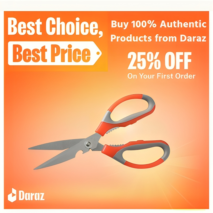 Picture of Multifunctional 3 in 1 Stainless Steel Kitchen Scissors for Poultry Chicken Duck Fish Seafood Cutter Kitchen Tools - Kitchen Scissors by Kitchen Glance