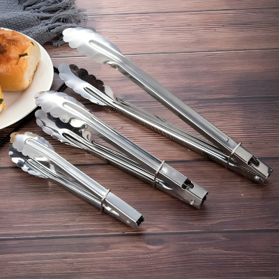 Picture of 3 Pcs 2 set Stainless steel food clip Set. Stainless steel food clip bread barbeque baked goods barbecue tool food clip. Food Tong by Kitchen Glance