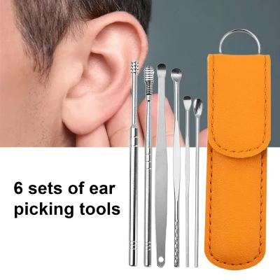 Picture of 6 Pcs Ear Cleaner Spoon, Curette & Spiral Ear Cleaning Tools