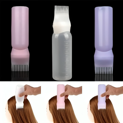 Picture of Multi-functional Hair Dyeing Treatment Oil Cream Shampoo Bottle Oil Coloring Dispensing Applicator Brush Tip Bottle