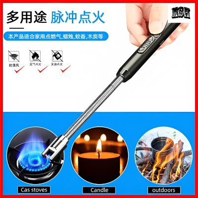 Picture of Electric Kitchen Gas Lighter Arc Lighter USB Rechargeable Long Lighter Windproof Candle Lighter Plasma Flexible Neck for Gas, Oil diyas, Agarbatti, Candles