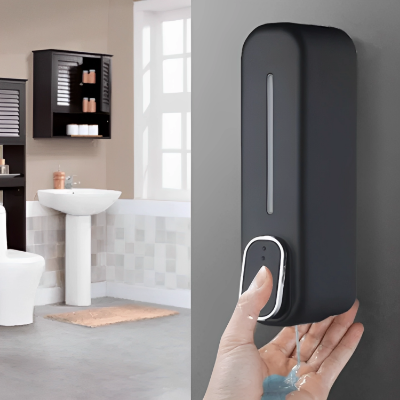 Picture of Wall Mounted Liquid Soap Dispenser - 350 Ml - Brush Holder/Hand Wash Liquid Soap Dispenser for bathroom/basin/kitchen/Restaurants