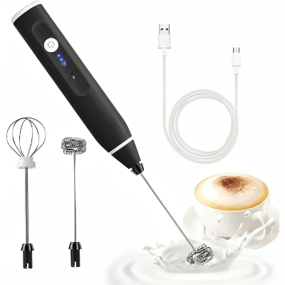 Picture of Household Electric Milk Foamer Rechargeable Handheld Cake Baking Blender Coffee Mixer Egg Beaters Milk Frother