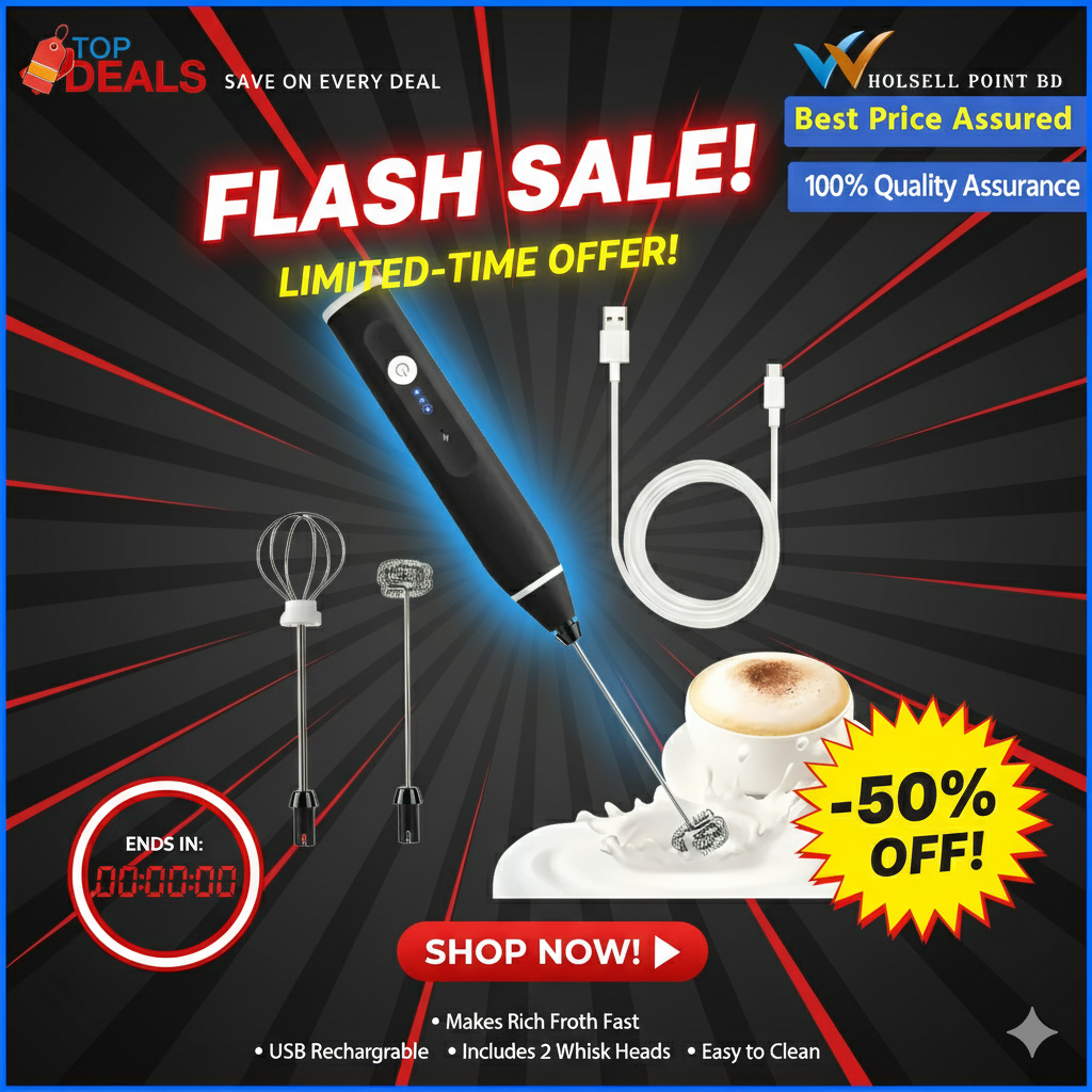 Picture of Household Electric Milk Foamer Rechargeable Handheld Cake Baking Blender Coffee Mixer Egg Beaters Milk Frother