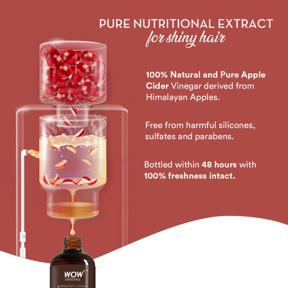 Picture of WOW Apple Cider Vinegar No Parabens & Sulphate Shampoo, 300mL