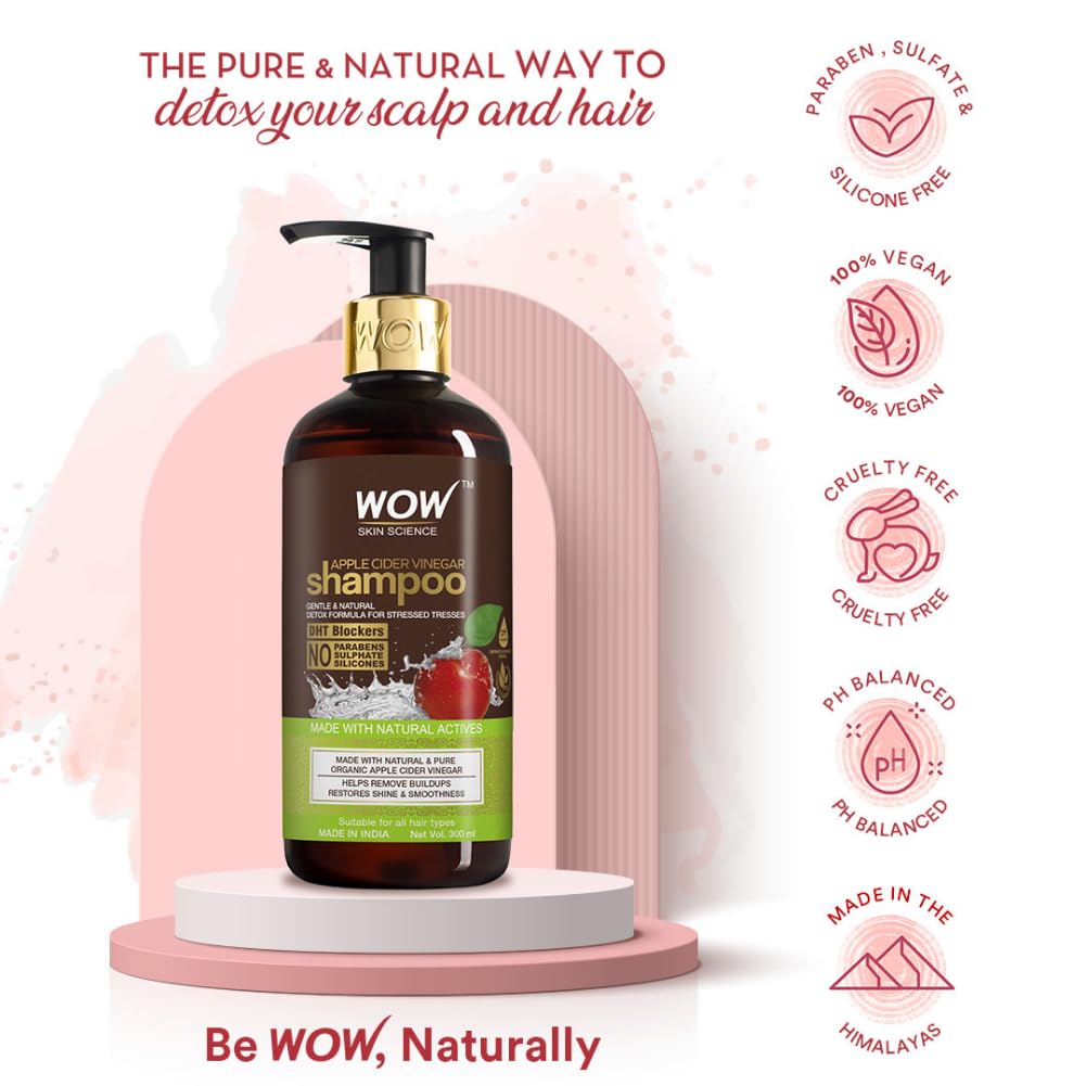 Picture of WOW Apple Cider Vinegar No Parabens & Sulphate Shampoo, 300mL